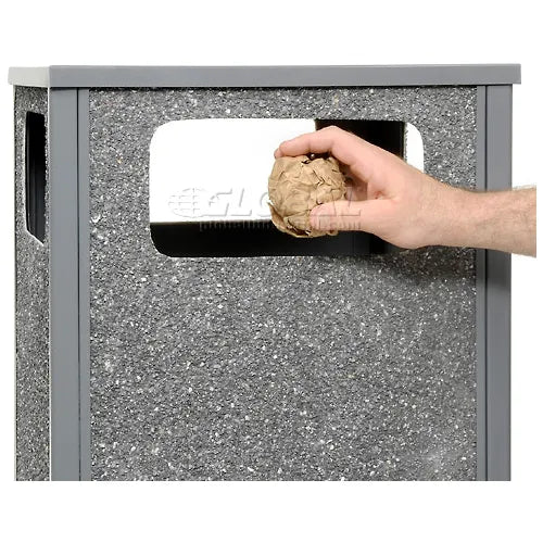 Global Industrial™ Stone Panel Trash Sand Urn, Gray, 12 Gallon, 13-1/2" Square x 32"H