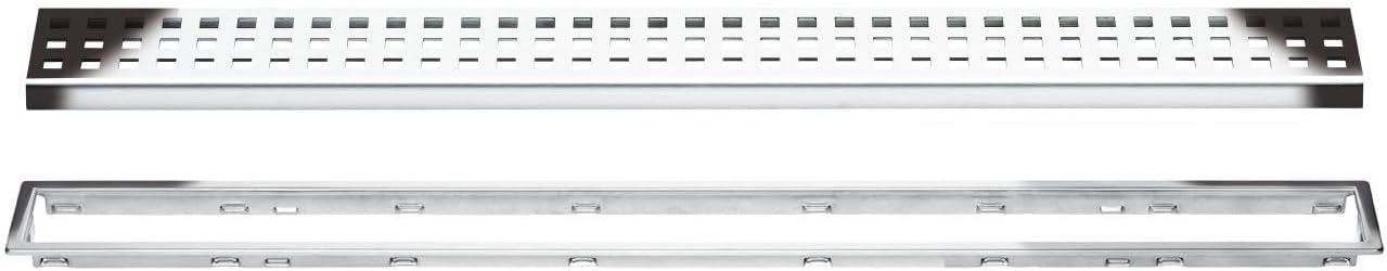 Schluter Systems Kerdi-Line 3/4" Frame, 28" Perforated Grate Assembly Chrome (KL1B19EP70)