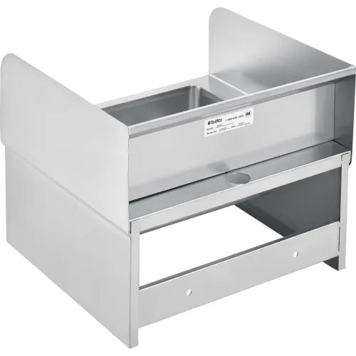 Global Industrial™ Stainless Steel Hands Free Wall Mount Sink W/Splash Guards, 14"x10"x5" Deep