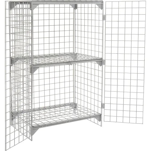Global Industrial™ 1-Tier 2 Door Wire Mesh Security Locker, 36"Wx24"Dx60"H, Gray, Unassembled