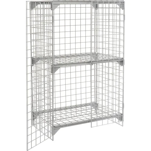Global Industrial™ 1-Tier 2 Door Wire Mesh Security Locker, 36"Wx24"Dx60"H, Gray, Unassembled