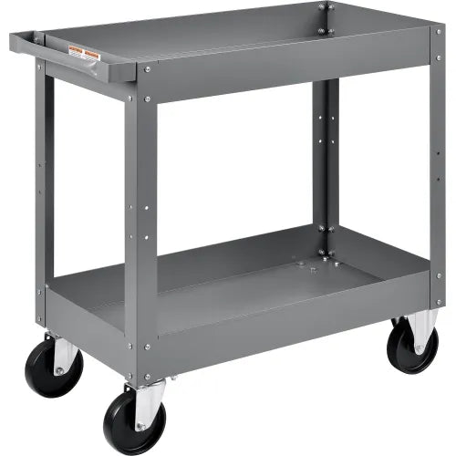 Global Industrial™ Steel Stock Cart w/2 Shelves, 500 lb. Capacity, 30"L x 16"W x 32"H