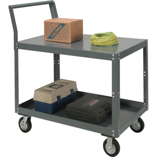 Global Industrial™ Service Cart w/2 Shelves, 1200 lb. Capacity, 48"L x 30"W x 30"H, Gray