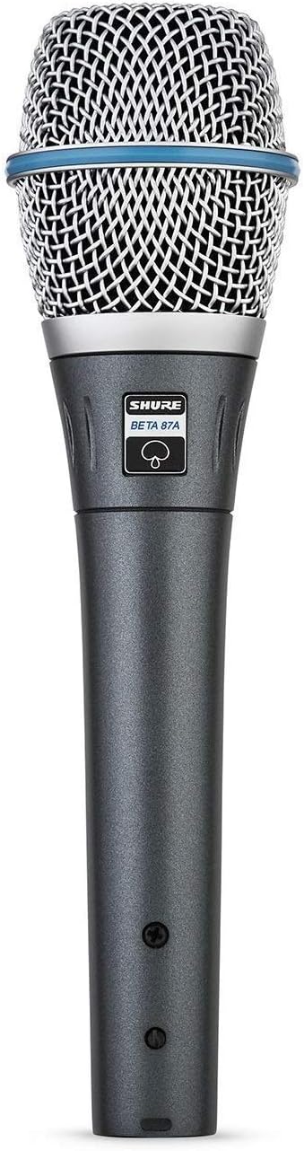 Shure BETA 87A Studio Grade Vocal Microphone with Built-in Pop Filter - Single Element Supercardioid Condenser Mic with A25D Mic Clip and Storage Bag, Ideal for Studio Recording and Live Performances