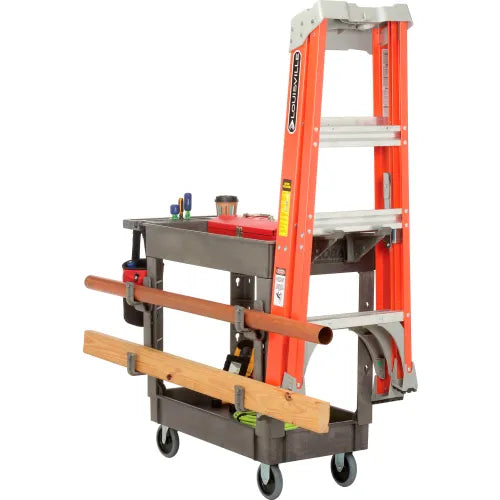Global Industrial™ Utility Cart w/2 Shelves, 500 lb. Cap, 38"L x 17-1/2"W x 32-1/2"H, Gray