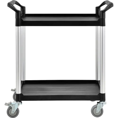 Global Industrial™ Service Cart w/2 Shelves, 440 lb. Capacity, 26"L x 17"W x 37"H, Black