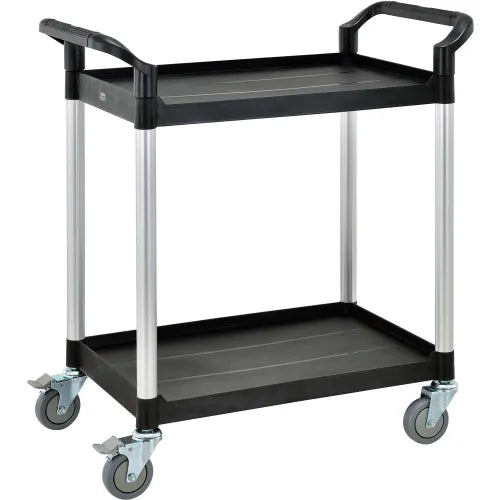 Global Industrial™ Service Cart w/2 Shelves, 440 lb. Capacity, 26"L x 17"W x 37"H, Black