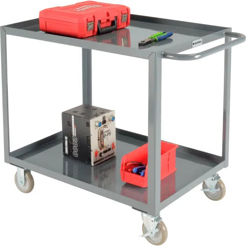 Global Industrial™ Steel Utility Cart w/2 Tray Shelves, 1200 lb. Capacity, 36"L x 24"W x 35"H