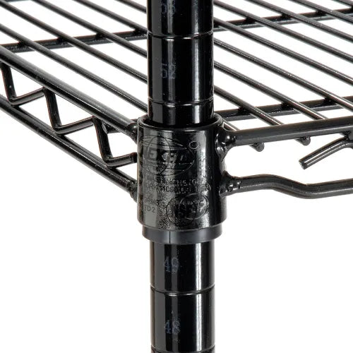 Nexel® 4 Shelf, Black Epoxy Wire Shelving Unit, Starter, 30"W x 18"D x 63"H - PuriLite