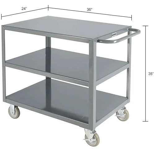 Global Industrial™ Steel Utility Cart w/3 Shelves, 1200 lb. Capacity, 36"L x 24"W x 35"H