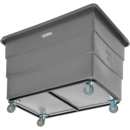 Global Industrial™ Plastic Bulk Box Truck, 20 Bushel, Steel Chassis Base, Gray