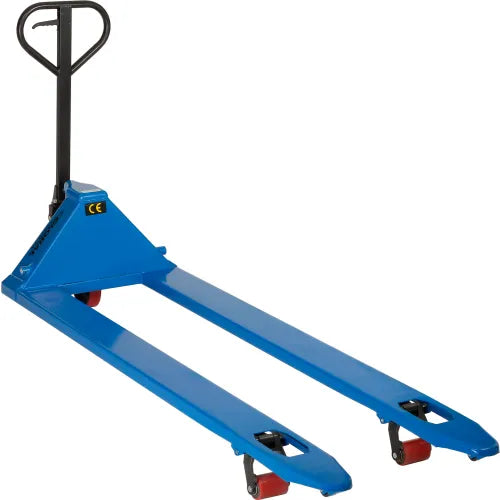 Global Industrial™ Premium Extra-Long Fork Manual Pallet Jack, 4400 lb. Cap., 27"W x 78"L Forks