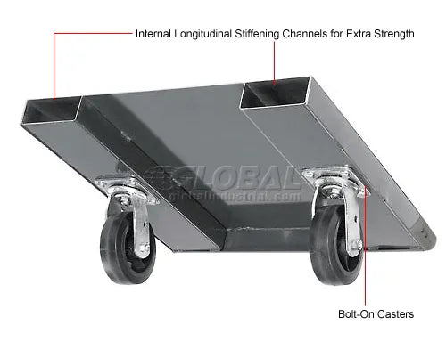Global Industrial™ Steel Deck Platform Truck With Ergo Handle, 60" x 30", 1400 Lb. Capacity