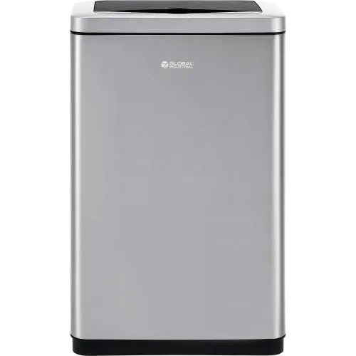 Global Industrial™ Rectangular Motion Sensor Trash Can, 21 Gallon, Brushed Stainless Steel