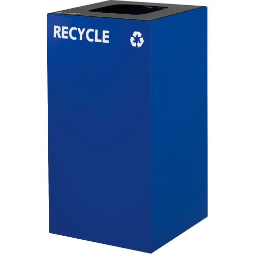 Global Industrial™ Square Recycling/Trash Can with Waste Lid, 32 Gallon, Blue - PuriLite