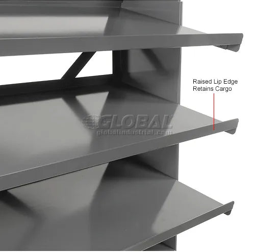 Global Industrial™ Floor Bin Rack - 56 Corrugated White Bins No Print