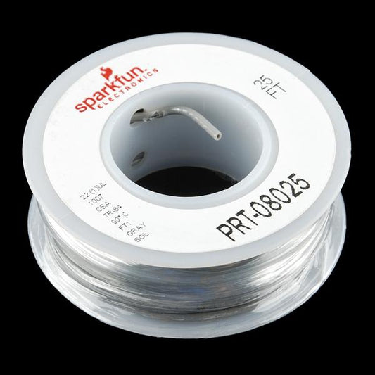 Hook-up Wire - Gray (22 AWG)