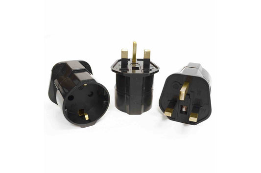 Larson 2-Pin European Schuko to 3-Pin UK BS1363 Adapter Plug