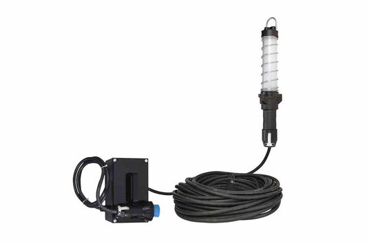 11W Explosion Proof LED Hand Lamp - Wire Guard - 12M 12/3 SOOW w/ Cord Cap - ATEX/IECEx - Inline Transformer