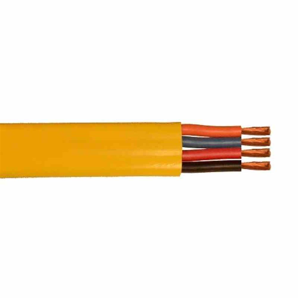 16/8 Flat Festoon Cable - 16 AWG 8-Connector Cable - 600V Rated - Yellow Jacket - Sold by Foot