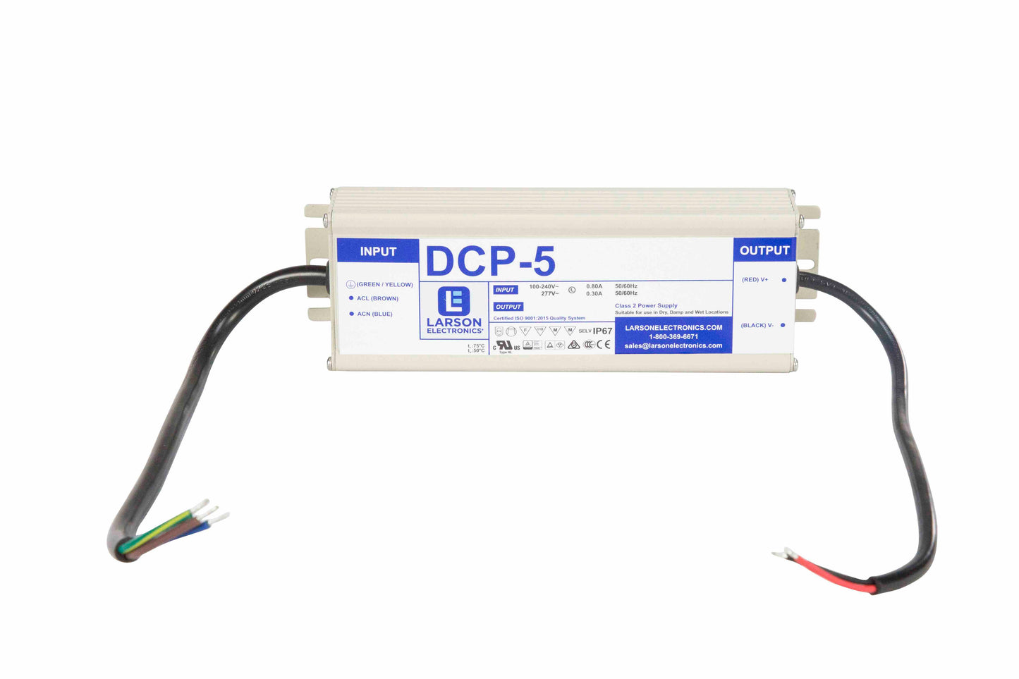 Larson Waterproof DC Power Supply Converts 110-277V AC Power to 12 or 24 Volts DC for Lights