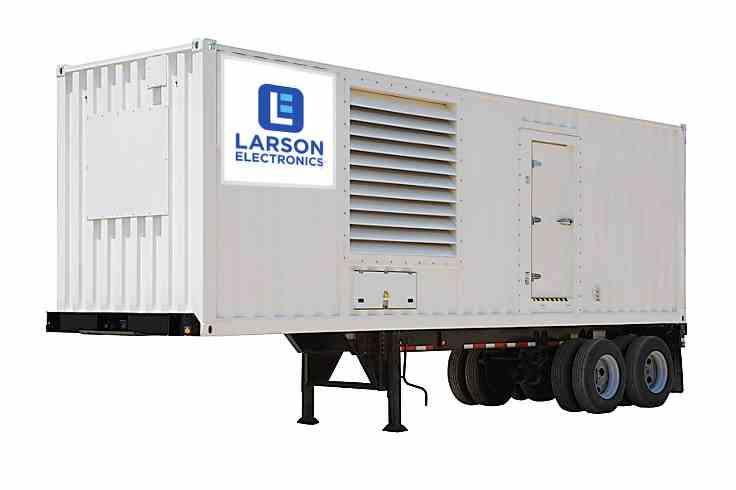 Larson 1 Megawatt Container Trailer Mount Diesel Generator 480V 3PH 1,250 Gal Fuel Capacity