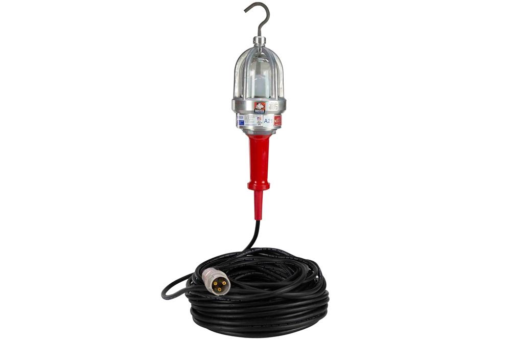 Explosion Proof LED Drop Light / Trouble Light -10 Watt LED - 100' Cord - Pin/Sleeve EXP Plug
