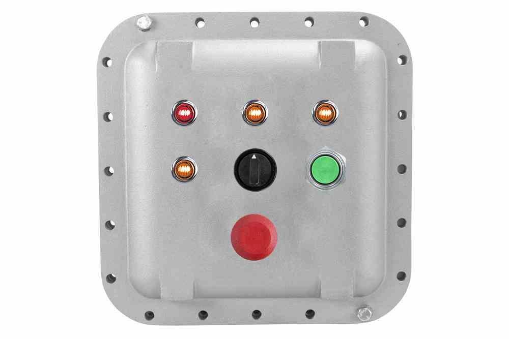 Explosion Proof Control Station - C1D1/C2D1 - Lights, 3-pos Switch, E-stop - (4) 3/4" NPT Hubs