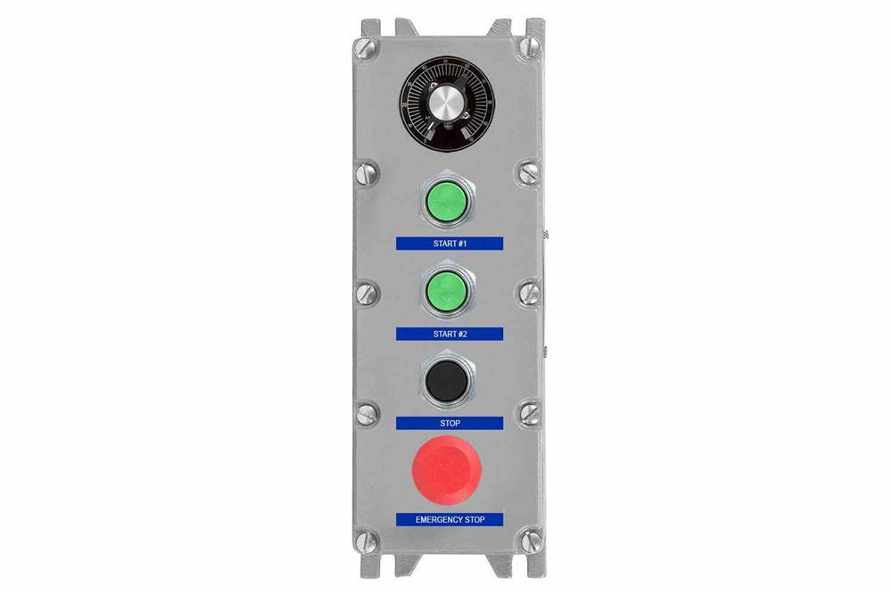 Explosion Proof Control Station - C1D1/C2D1 - (3) PBs, (1) E-stop - 10k Ohm Potentiometer - 24V