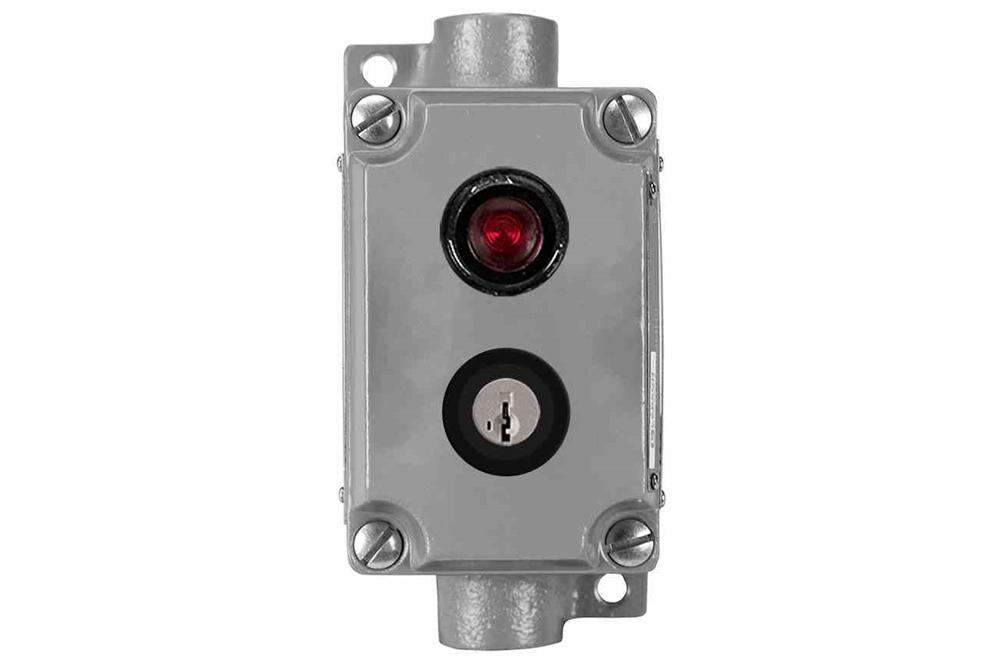 Explosion Proof 2-Position Selector Switch w/ LED Pilot Light - Class I, II, III - Key Operated - NEMA
