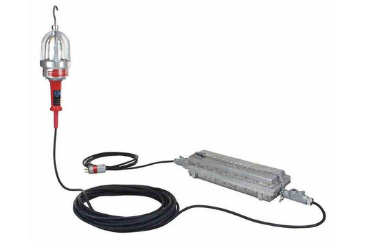 Explosion Proof Drop Light with C1D1 Inline Transformer - 220VAC to 12V - EXP Plug - 20 Meter Cord