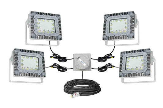 600W Explosion Proof Light Tower Kit - 70,000 Lumens - 16/2 SOOW - Central Junction Box w/ EXP Plug