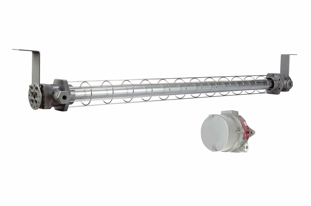 80W Explosion Proof Low Profile LED Light - Class 1/2 Div 1/2 - 10,800 lms - External Battery Backup