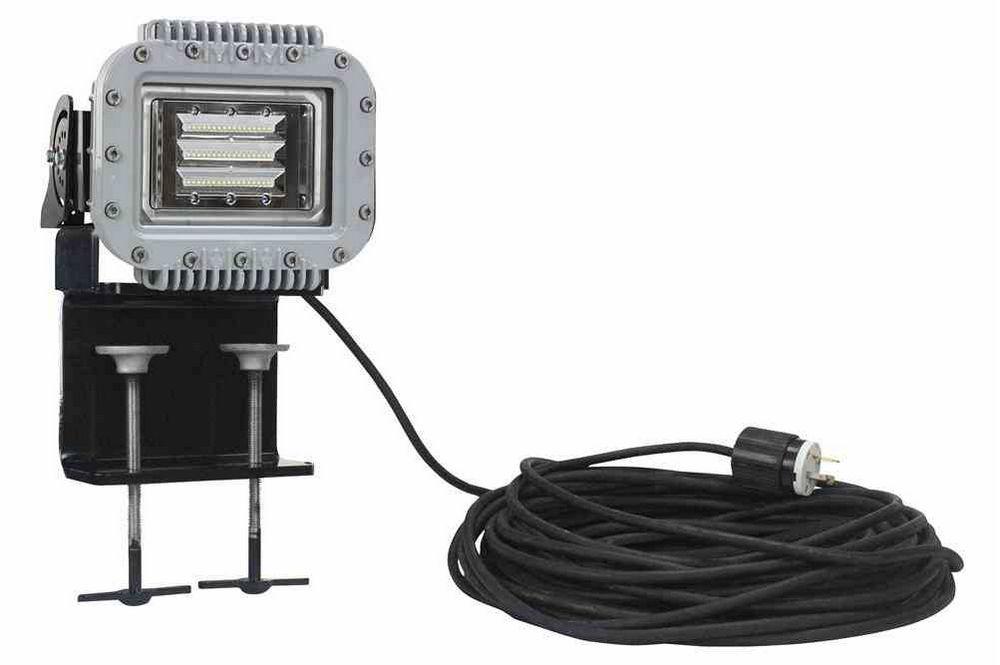 70W Explosion Proof Low Profile LED Light Fixture - 6000 Lumens - C1D1&2 - Adjustable Beam Clamp