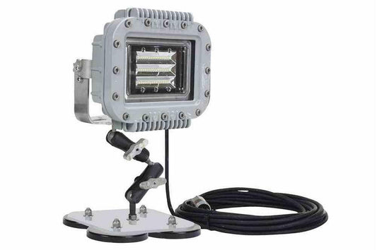 70W Explosion Proof LED Light Fixture - 6000 Lumens - C1D1&2 - Gooseneck Mount - Wiring Hub