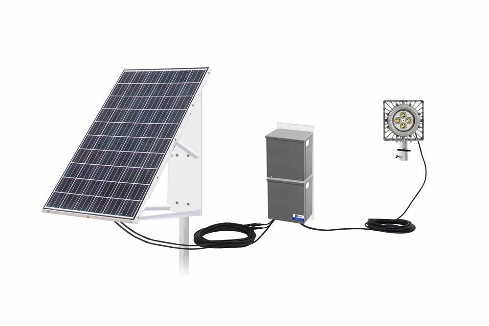 50W Explosion Proof Solar-powered LED Fixture - 24V - Slip Fit Yoke Mount - 40' 12/2 SOOW Cord