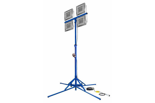 600W Explosion Proof LED Light Tower - Quadpod -140°-C1D1 - 75 Meter Cord w/ CEE 16 Amp Pin & Sleeve