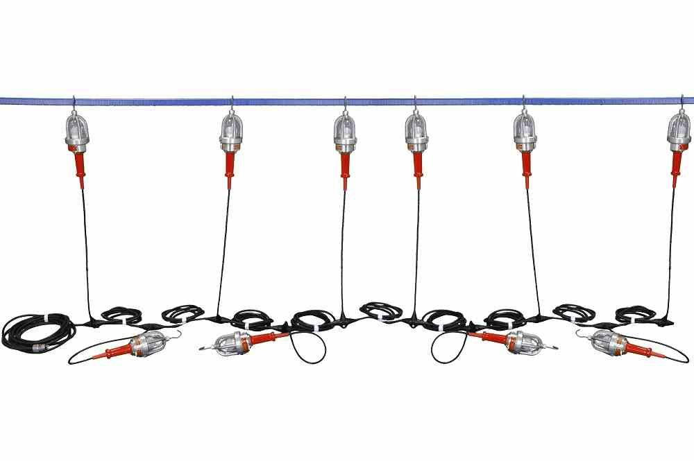 Explosion Proof String Lights - 10 Drop Lights - Class 1/II, Division 1