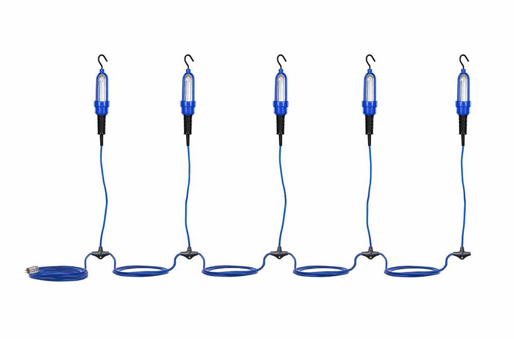 Explosion Proof LED String Lights - 120-277V AC - Frosted Lens - 360° - 50' Cord w/ EXP Cord Cap
