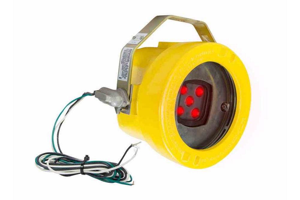 Explosion Proof Red Crane LED Warning Spotlight - C1D1 - 25 Watt 2250 Lumen - 9-60V DC