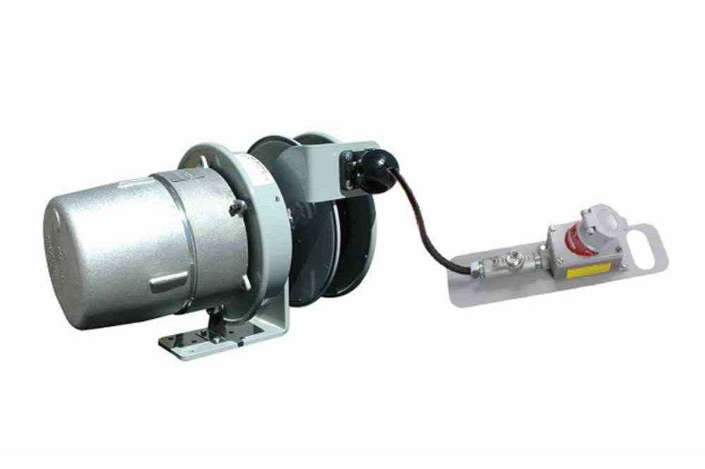 Explosion Proof Tool Tap Reel - 25' 12/3 Cable Reel w/ 20A Explosion Proof Outlet - C1D1 Rated