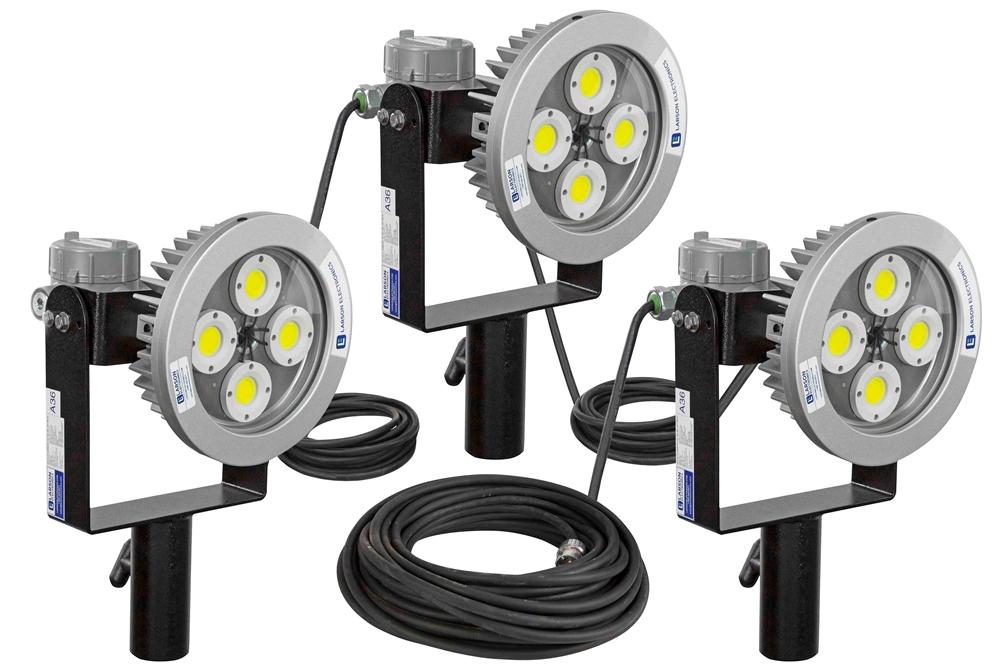 240W Explosion Proof Pole Top AC LED String Light - C1D1/C2D1 - Group B + ATEX/IECEX - 100' SOOW Cord