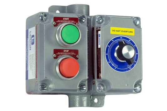 Explosion Proof Switch w/ Potentiometer - C1D1, C2D1 - 1-10K Ohms - Rotary Dial - Double Gang Box - (2) NO & (2) NC Contacts