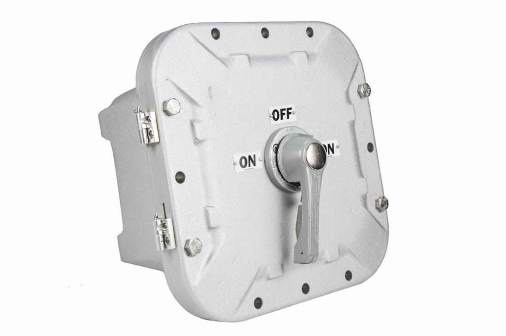 15A Explosion Proof Circuit Breaker Switch - Class I, II, III - 600V Rated, 3P - (4) Hubs