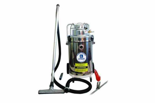 Explosion Proof Pneumatic Vacuum - 15 Gal Tank - Wet/Dry HEPA Vacuum - Spark-free Motor, 10' Vacuum Hose - Wheel Kit