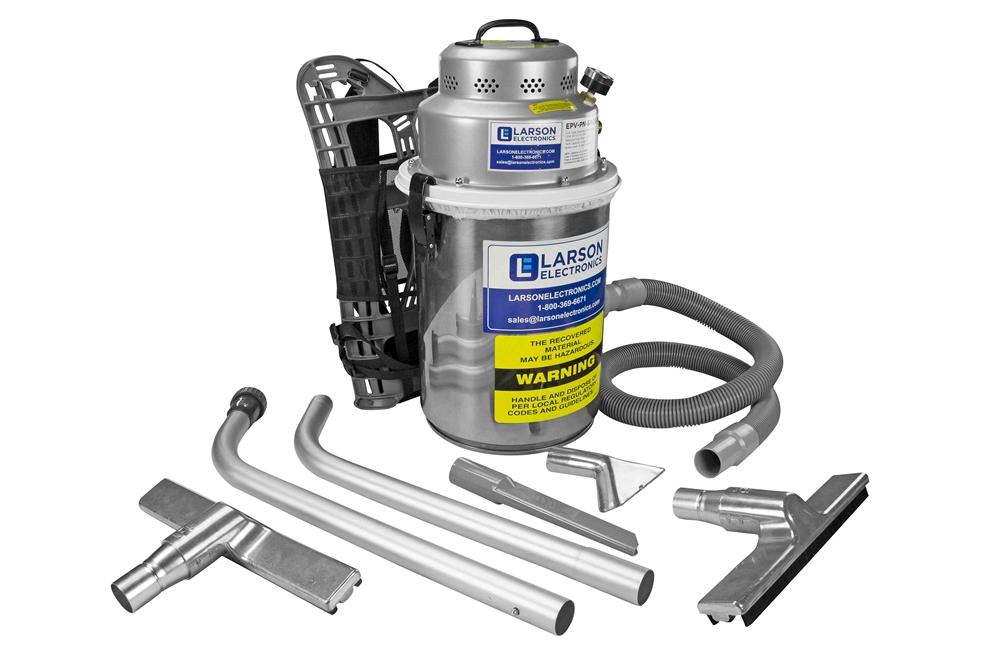 Portable Explosion Proof Pneumatic Vacuum - 2 Gal. Backpack Tank - Wet/Dry HEPA - Spark-free Motor