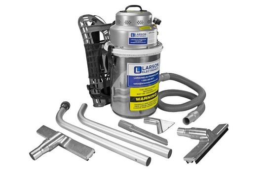 Portable Explosion Proof Pneumatic Vacuum - 2 Gal. Backpack Tank - Wet/Dry HEPA - Spark-free Motor