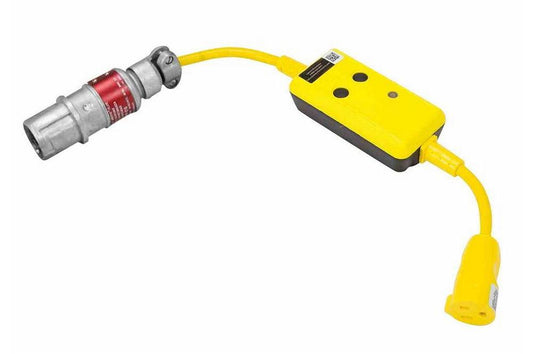 20'' 12/3 SOOW Linecord with Single GFCI Protected Outlet - 15 Amp Max Rated - 3P2W EXP Plug