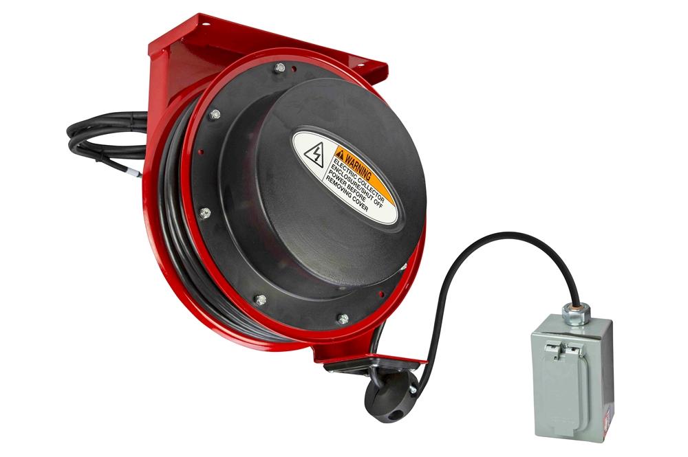 General Area Use Cord Reel - 50 Foot Cord - GFCI Duplex Outlet w/ Watertight Covers - 120 Volt