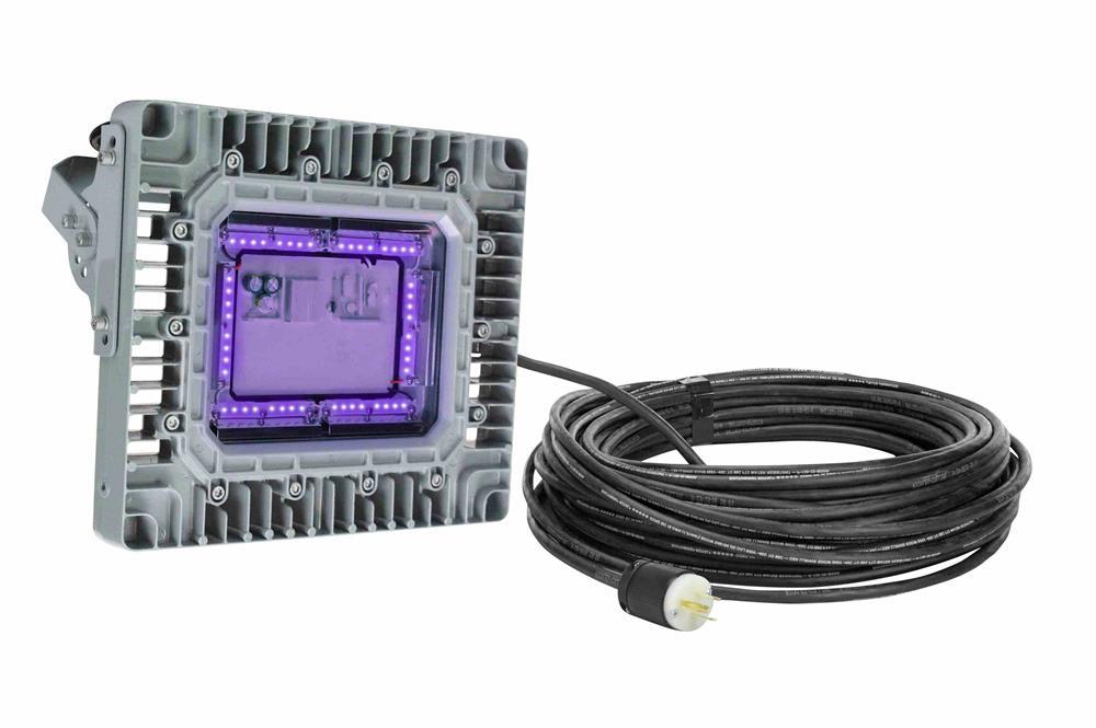 150W Industrial Ultraviolet LED Light Fixture - Paint Booth Approved - 10' Cord /w Cord Cap